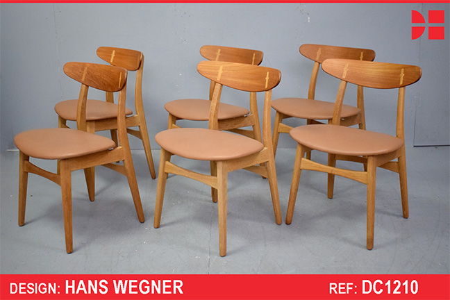 Set of 6 Hans J Wegner CH30 dining chairs - Vintage oak