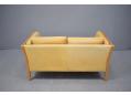 Low back Stouby 2 seat sofa in beech & tan ox leather