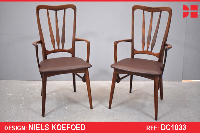 Niels Koefoed design rosewood carver chairs | Model Ingrid