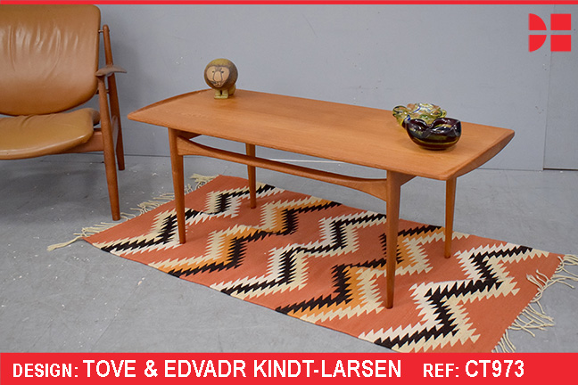 Vintage teak coffee table design by Tove and Edvard Kind-Larsen
