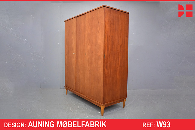 Small 2 door vintage teak wardrobe | Auning Mobelfabrik