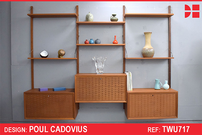 Modular ROYAL system in vinatge teak designed by Poul Cadovius