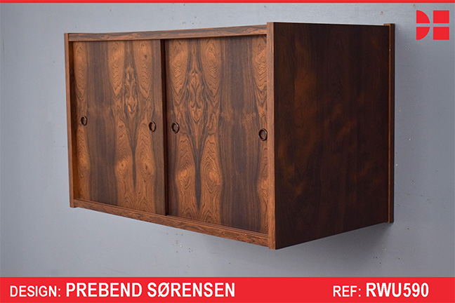 Vintage rosewood PS System cabinet with sliding doors 