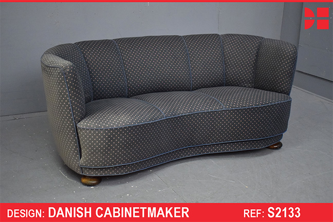 Vintage 1950s Kidney shaped sofa | Re-upholstery Project