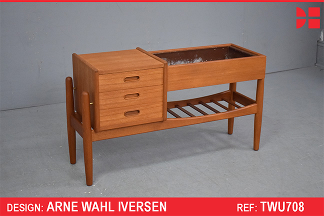 Teak 3 drawer planter designed by Arne Wahl Iversen