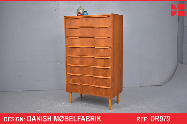 Vintage teak chest of 8 drawers | 1960s Danish design