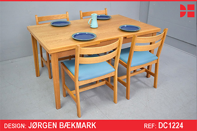 Vintage oak set of 4 model J94 dining chairs designed by Steffen Syrach-Larsen