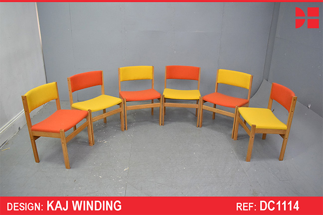 Kaj Winding design dining chairs with NEW upholstery