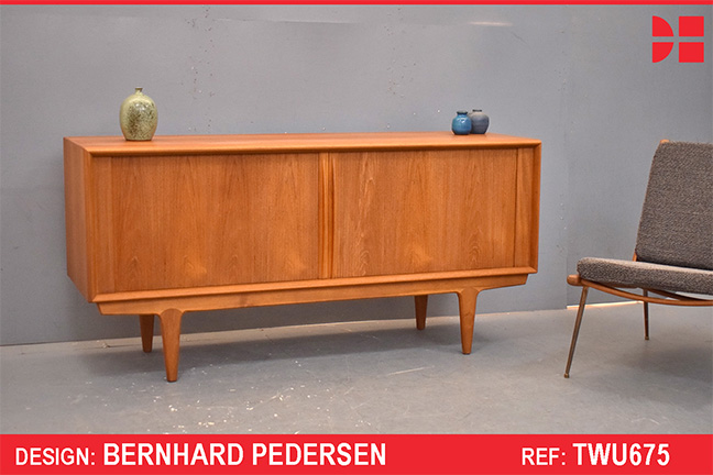 Vintage teak sideboard by Bernhard Pedersen -  model 156 - Short version