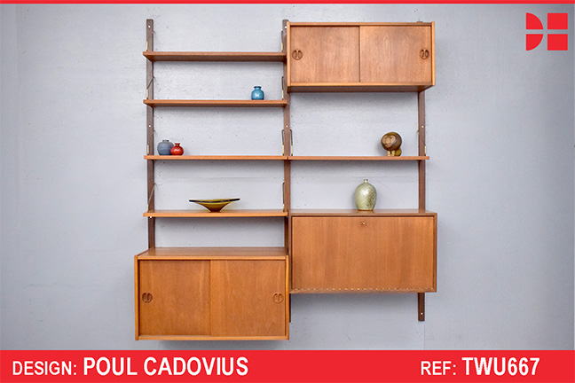 Poul Cadovius design 2-bay ROYAL system in teak