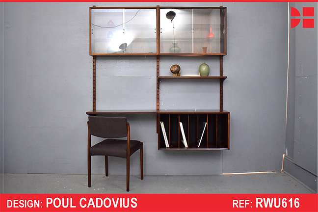 Vintage rosewood 2 bay CADO system by Poul Cadovius