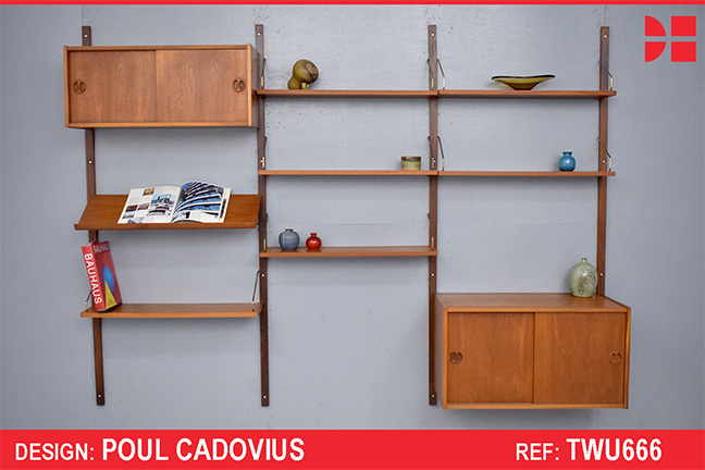 3-bay vintage teak royal system Poul Cadovius Design