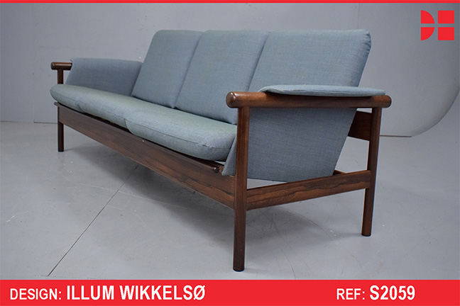 Illum Wikkelso design - Rare vintage rosewood 3 seat sofa  - model WIKI