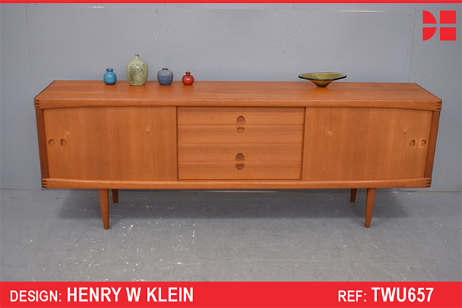 Teak sideboard with sliding doors & rosewood corners - BRAMIN