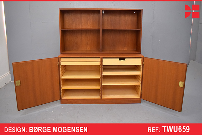 Borge Mogensen design vintage wall unit with cabinet base