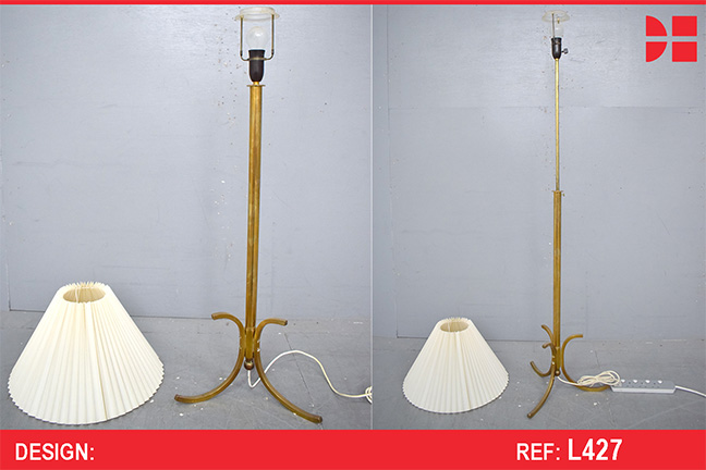Danish vintage brass floor lamp - Adjustable in height