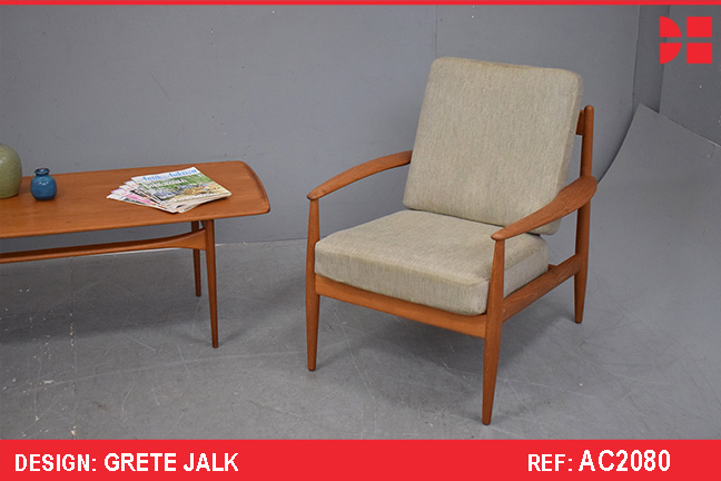 Vintage teak armchair with sprung cushions - GRETE JALK