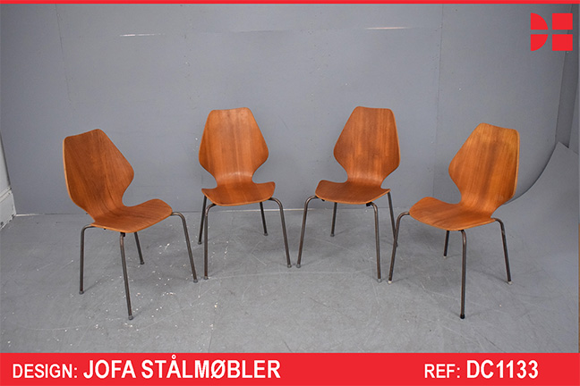 4 vintage teak stacking chairs - Jofa Stalmobler 