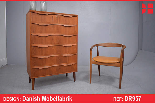 Large spacious chest of drawers in vintage teak 