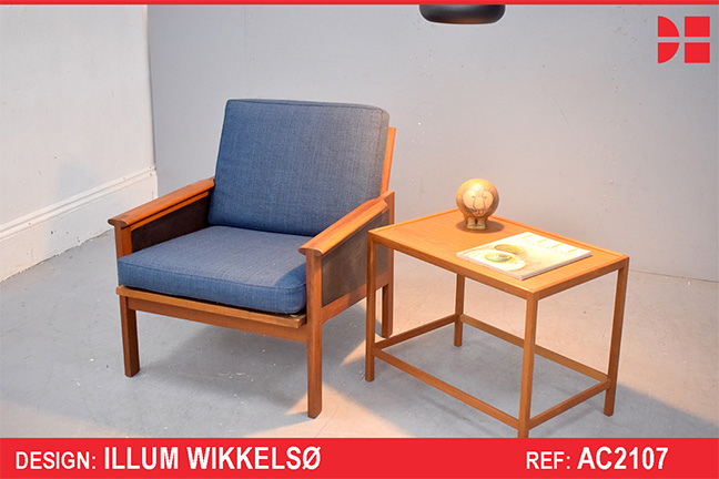 Vintage teak low back CAPELLA armchair design by Illum Wikkelso