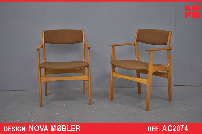 Oak framed vintage carver / desk chair made by NOVA mobler