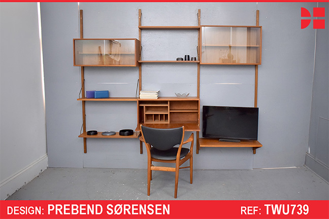 Early 3 Bay vintage teak PS System by Prebend Sorensen