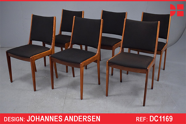 Johannes Andersen design vintage rosewood dining chairs - ULDUM MOBELFABRIK