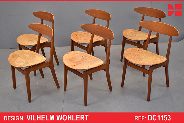 Vilhelm Wohlert dining chairs in teak model 402 - 1956