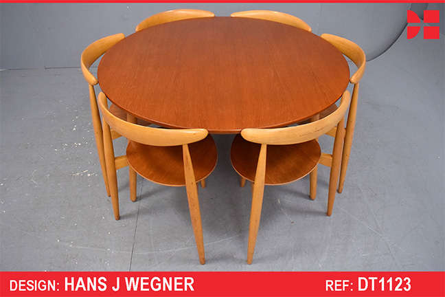 Vintage HEART dining set by Hans Wegner