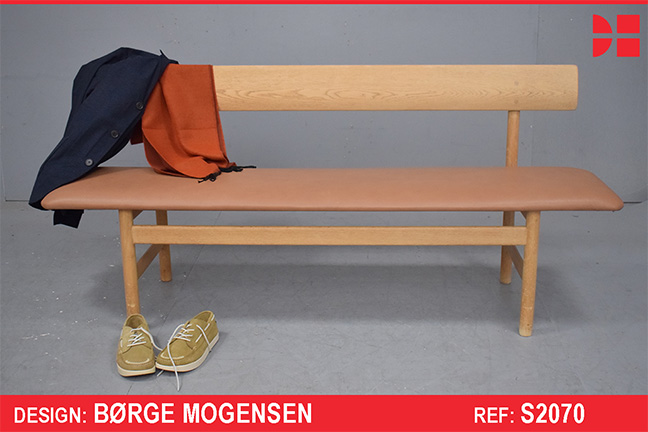 Vintage oak bench designed by Borge Mogensen 