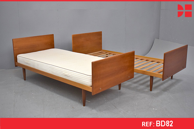 Vintage teak single bed frame by Danish Cabinetmaker