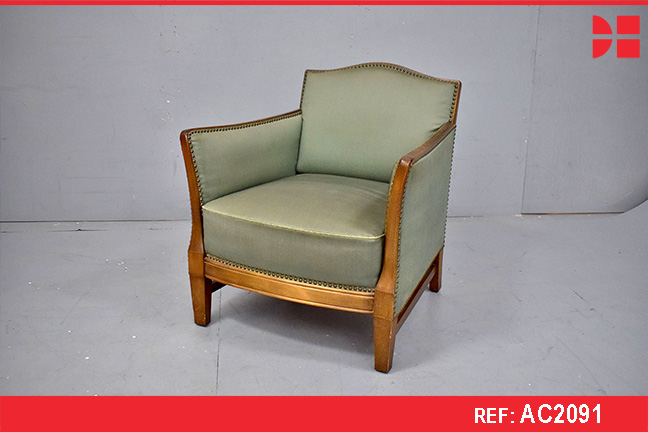 1940s armchair in original green upholstery