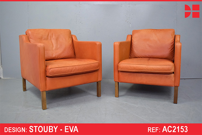 EVA armchair in Ox-leather produced by Stouby