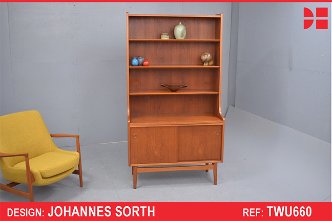 Vintage teak wall unit bookcase | Johannes Sorth