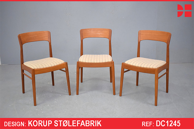 Vintage teak dining chair produced by Korup Stolefabrik