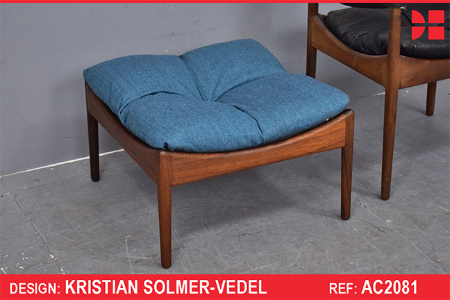 Vintage rosewood MODUS stool with new upholstery - Kristian Solmer Vedel