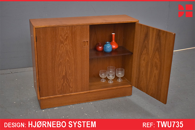 Slim teak hall chest by Hjornebo Mobelfabrik