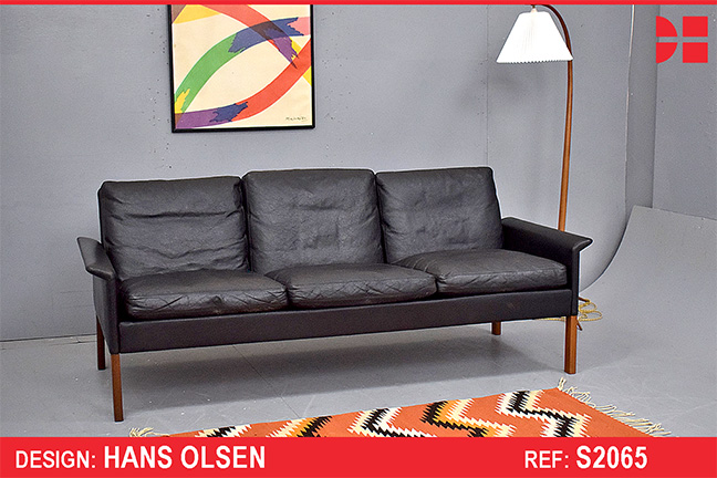 Model CS500 sofa in black leather | Hans Olsen design