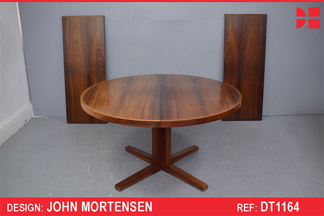 John Mortensen design vintage rosewood dining table by Heltborg Mobler