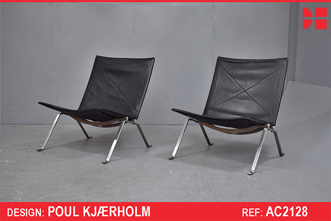 Poul Kjaerholm design PK22 easy chair in black leather