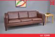 Vintage 3 seater sofa in brown ox leather upholstery - view 1