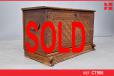 Antique oak chest with locking drop front - view 1