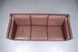 Vintage danish design 3 seater ox leather sofa with feather filed cushions produced 1970s