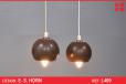 Vintage E. S Horn twin globe pendant light - view 1