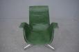 Alfred Kill International tulip desk chair in vintage green leather for sale