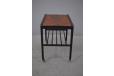 Vintage rosewood and black laquered side table on wheels - view 7