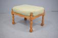 1940s light oak footstool in pale green upholstery for sale