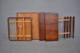 Vintage rosewood square-top dining table with 2 hidden leaves - view 11