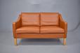 2 seater MH195 sofa in ox leather upholstery designed and produced by Mogens Hansen