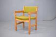 vintage model GE151 dining chair in light oak with green upholstery